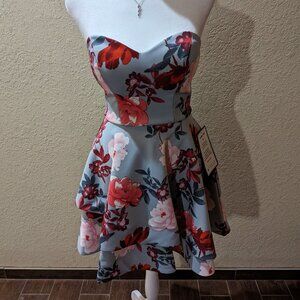 B Darlin Floral Strapless dress